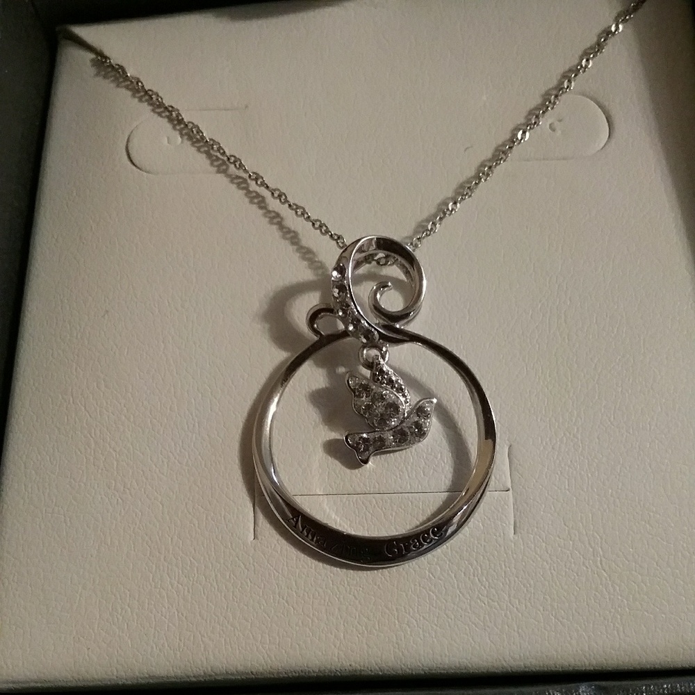 S925 "Amazing Grace" dove necklace